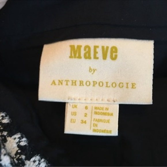 Anthropologie Black and White Houndstooth Mini Pencil Skirt - Picture 4 of 4